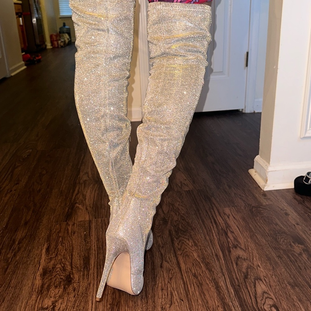 Knee high boots sparkle boots